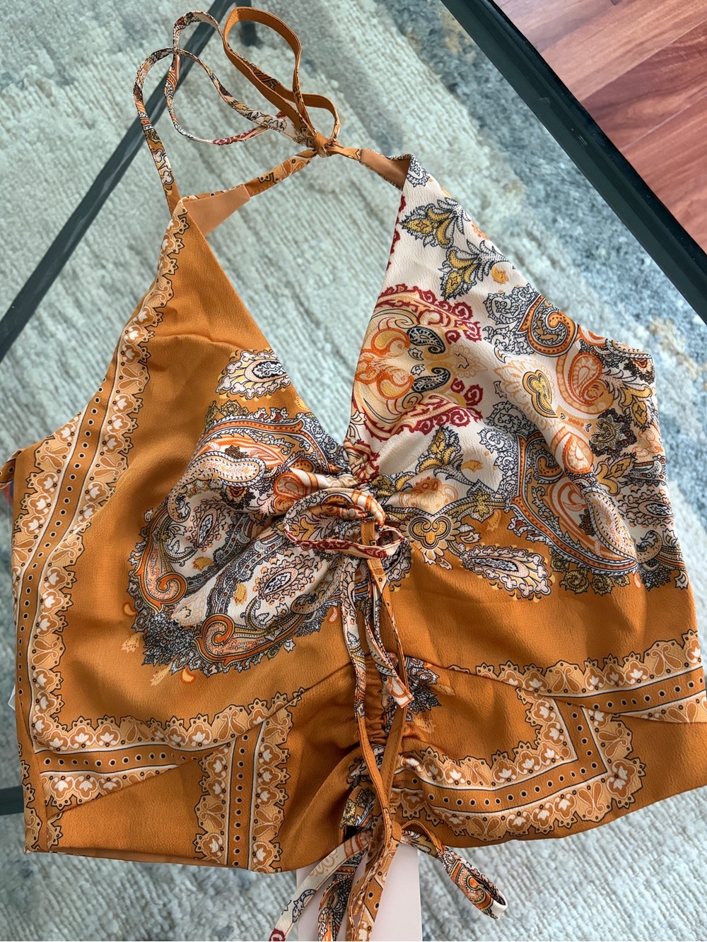 NWT superdown Mila Halter Ruched Top